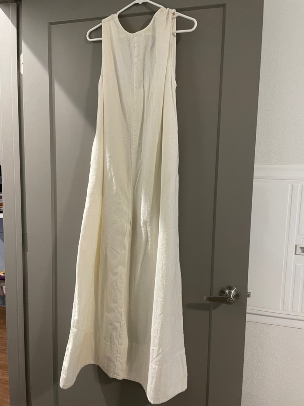 Free People Cream Textured Jumpsuit